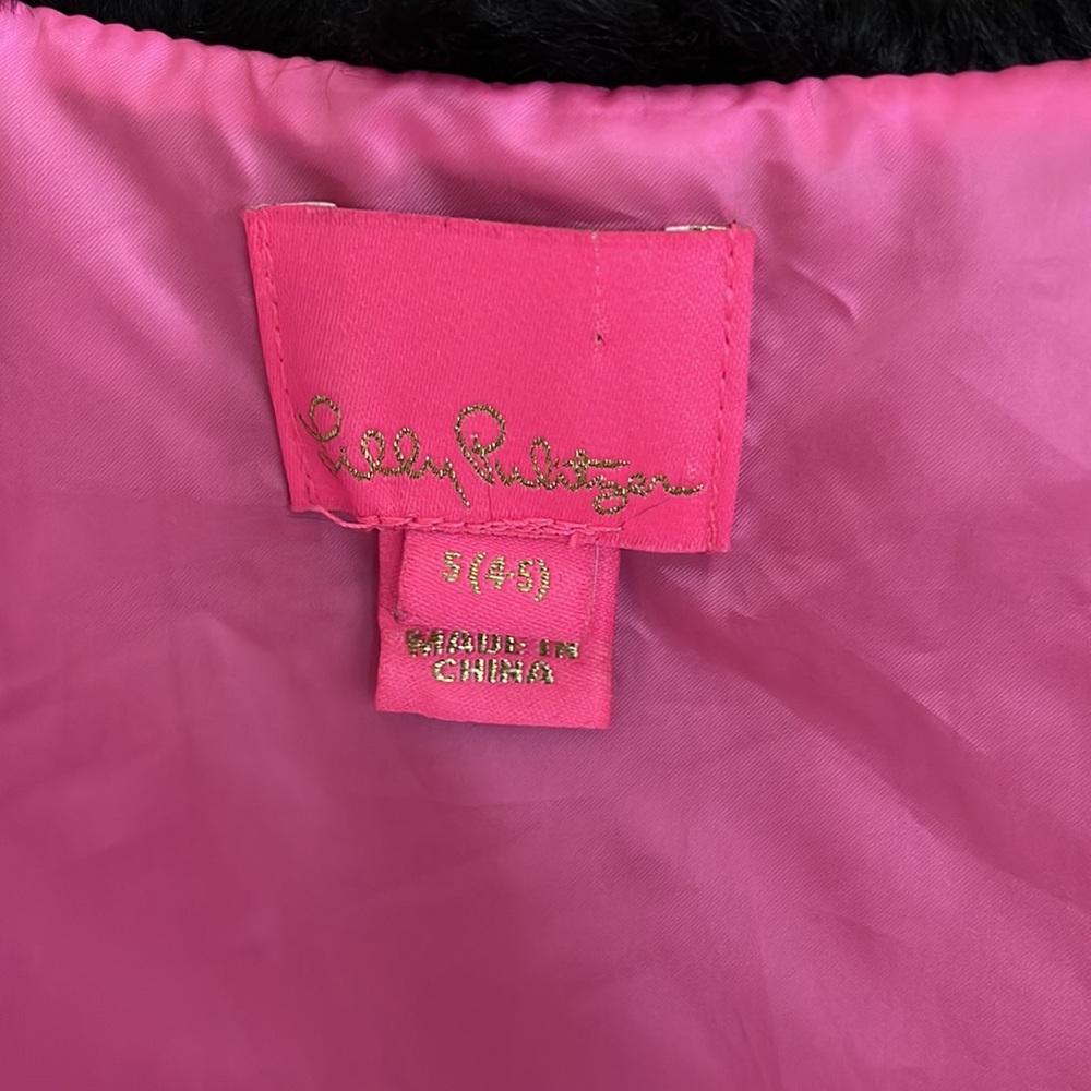 Lilly Pulitzer Winston Black Fur Vest S (4-5) - Picture 4 of 6